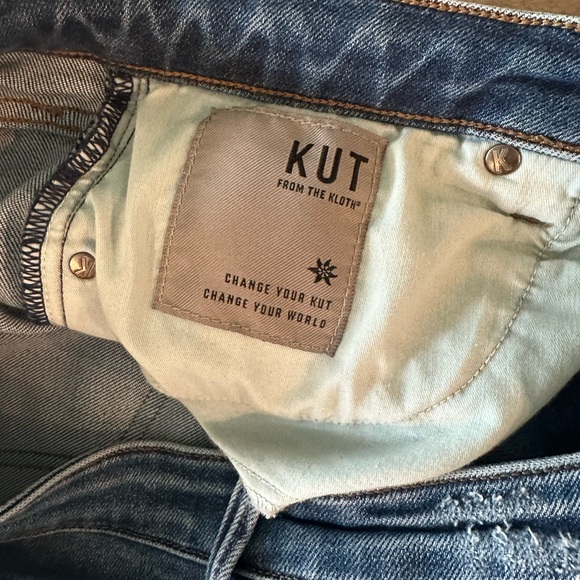 KUT from the Kloth Reese High-Rise Fab AB Ankle Straight Raw Hem Jeans size 10 - Picture 8 of 13